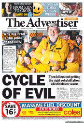 The Advertiser (Australia) Newspaper Front Page for 12 July 2013