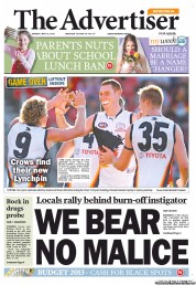 The Advertiser (Australia) Newspaper Front Page for 13 May 2013