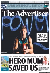 The Advertiser (Australia) Newspaper Front Page for 13 September 2013