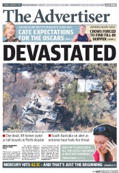 The Advertiser (Australia) Newspaper Front Page for 14 January 2014