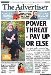 The Advertiser (Australia) Newspaper Front Page for 15 August 2013