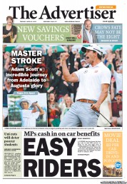 The Advertiser (Australia) Newspaper Front Page for 16 April 2013