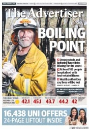 The Advertiser (Australia) Newspaper Front Page for 17 January 2014