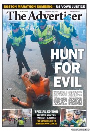 The Advertiser (Australia) Newspaper Front Page for 17 April 2013