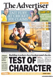 The Advertiser (Australia) Newspaper Front Page for 17 May 2013