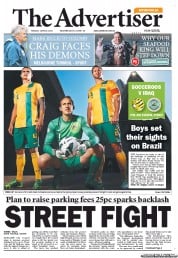 The Advertiser (Australia) Newspaper Front Page for 17 June 2013