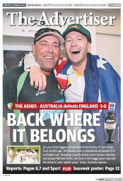 The Advertiser (Australia) Newspaper Front Page for 18 December 2013