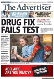 The Advertiser (Australia) Newspaper Front Page for 19 November 2013