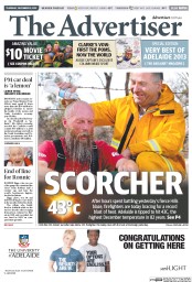 The Advertiser (Australia) Newspaper Front Page for 19 December 2013