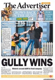 The Advertiser (Australia) Newspaper Front Page for 20 May 2013