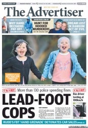 The Advertiser (Australia) Newspaper Front Page for 20 August 2013