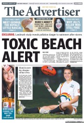The Advertiser (Australia) Newspaper Front Page for 21 August 2013