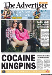 The Advertiser (Australia) Newspaper Front Page for 22 April 2013