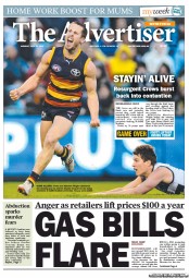 The Advertiser (Australia) Newspaper Front Page for 22 July 2013