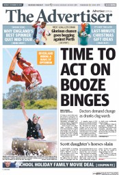 The Advertiser (Australia) Newspaper Front Page for 23 December 2013