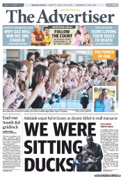 The Advertiser (Australia) Newspaper Front Page for 23 September 2013
