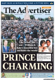 The Advertiser (Australia) Newspaper Front Page for 24 July 2013