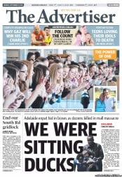 The Advertiser (Australia) Newspaper Front Page for 24 September 2013