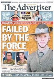 The Advertiser (Australia) Newspaper Front Page for 25 September 2013