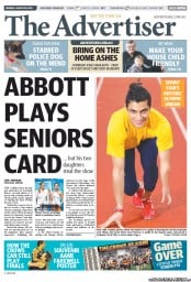 The Advertiser (Australia) Newspaper Front Page for 26 August 2013