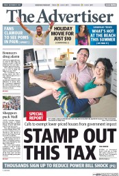 The Advertiser (Australia) Newspaper Front Page for 27 December 2013