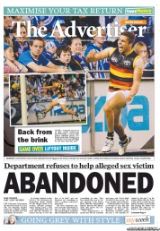 The Advertiser (Australia) Newspaper Front Page for 27 May 2013