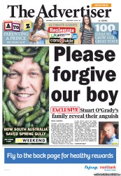 The Advertiser (Australia) Newspaper Front Page for 27 July 2013