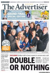 The Advertiser (Australia) Newspaper Front Page for 27 September 2013
