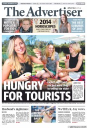 The Advertiser (Australia) Newspaper Front Page for 28 December 2013