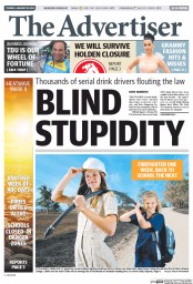 The Advertiser (Australia) Newspaper Front Page for 28 January 2014