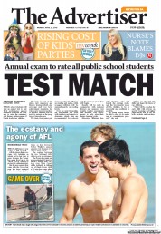 The Advertiser (Australia) Newspaper Front Page for 29 April 2013