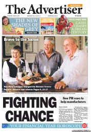 The Advertiser (Australia) Newspaper Front Page for 29 June 2013
