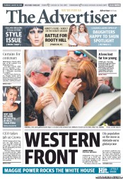 The Advertiser (Australia) Newspaper Front Page for 29 August 2013