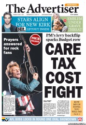 The Advertiser (Australia) Newspaper Front Page for 2 May 2013
