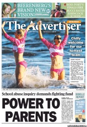 The Advertiser (Australia) Newspaper Front Page for 2 July 2013