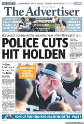 The Advertiser (Australia) Newspaper Front Page for 2 September 2013