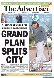 The Advertiser (Australia) Newspaper Front Page for 30 April 2013