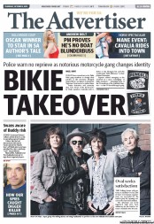 The Advertiser (Australia) Newspaper Front Page for 3 October 2013