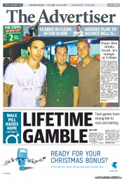 The Advertiser (Australia) Newspaper Front Page for 3 December 2013