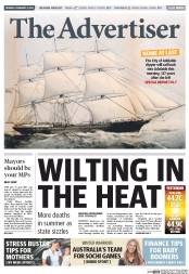 The Advertiser (Australia) Newspaper Front Page for 3 February 2014
