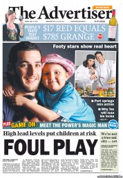 The Advertiser (Australia) Newspaper Front Page for 3 May 2013