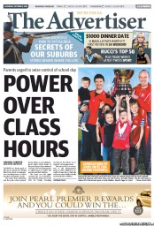 The Advertiser (Australia) Newspaper Front Page for 5 October 2013