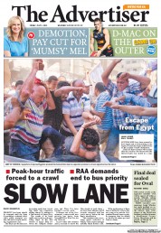 The Advertiser (Australia) Newspaper Front Page for 5 July 2013