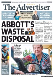 The Advertiser (Australia) Newspaper Front Page for 5 September 2013