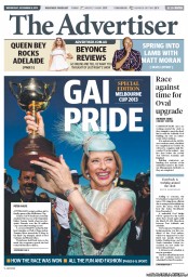 The Advertiser (Australia) Newspaper Front Page for 6 November 2013