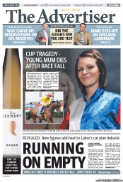 The Advertiser (Australia) Newspaper Front Page for 6 August 2013