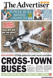 The Advertiser (Australia) Newspaper Front Page for 8 July 2013