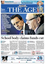 The Age (Australia) Newspaper Front Page for 10 April 2013