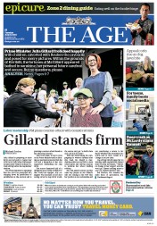 The Age (Australia) Newspaper Front Page for 10 June 2013