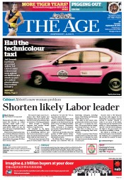 The Age (Australia) Newspaper Front Page for 10 September 2013